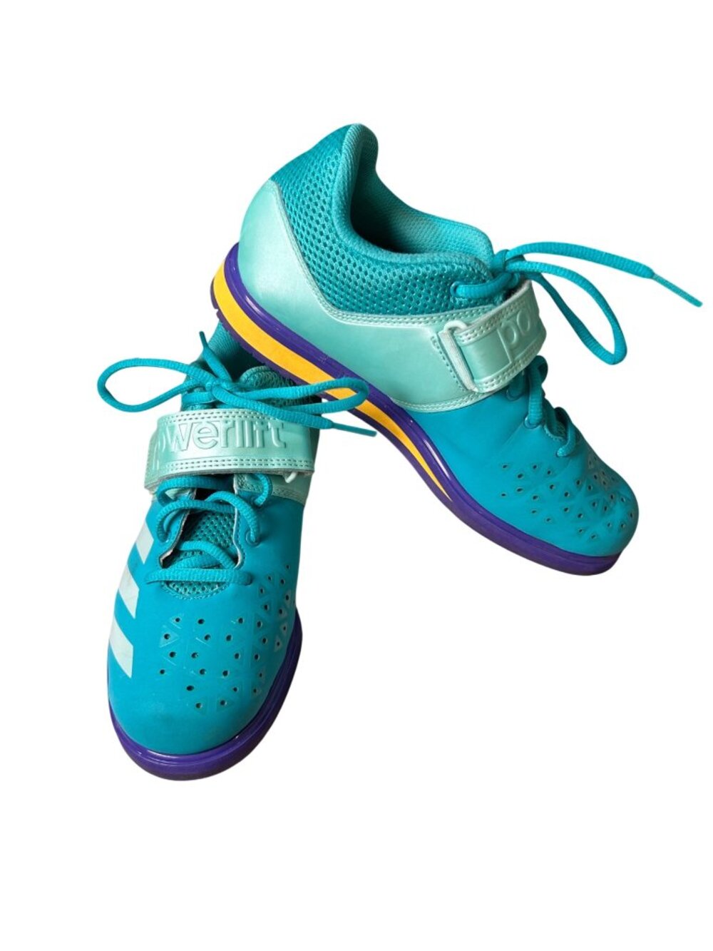 Adidas Powerlift 3.1 Weightlifting Shoes Turquoise Women's 6.5 Adjustable Strap